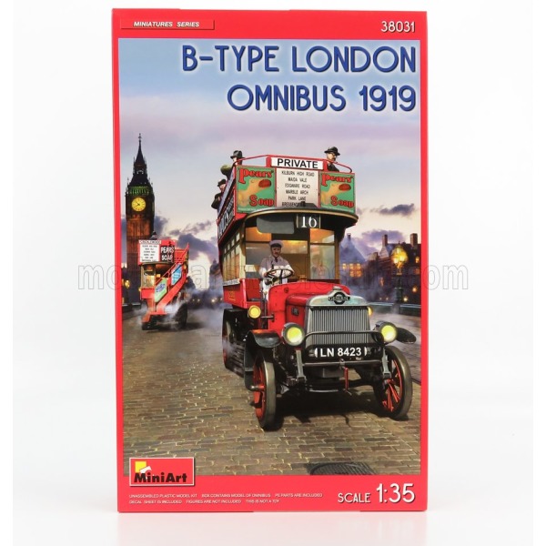 MiniArt Omnibus B-Type London Autobus 1919  1/35 Scale  Plastic Kit