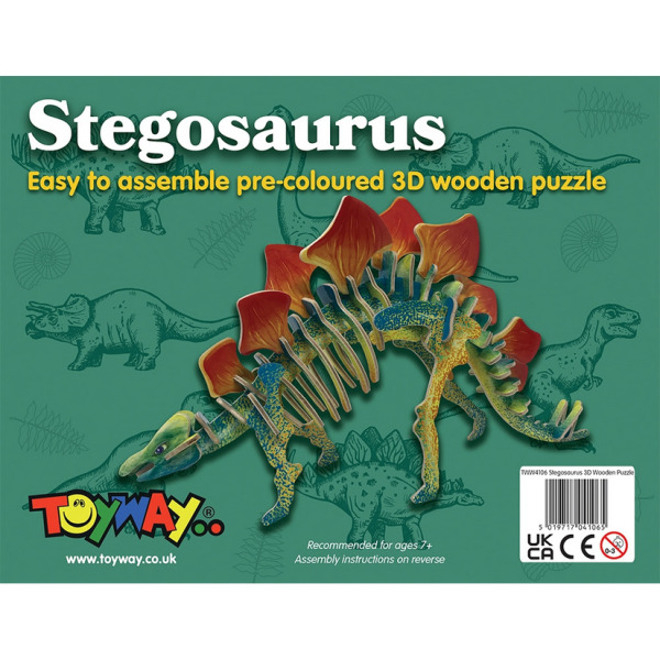 Toyway TWW4106 - Stegosaurus 3D Wooden Puzzle