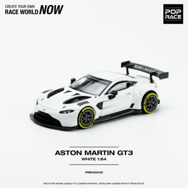 Pop Race Aston Martin Vantage GT3 White 1/64