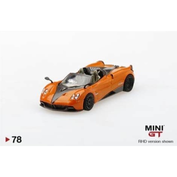 Mini GT Pagani Huayra Roadster Arancio Saint Tropez Orange RHD 1/64