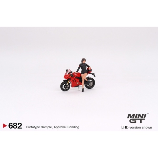 Mini GT Ducati Pabigale V4 S w/ Ducati Girl Red LHD 1/64